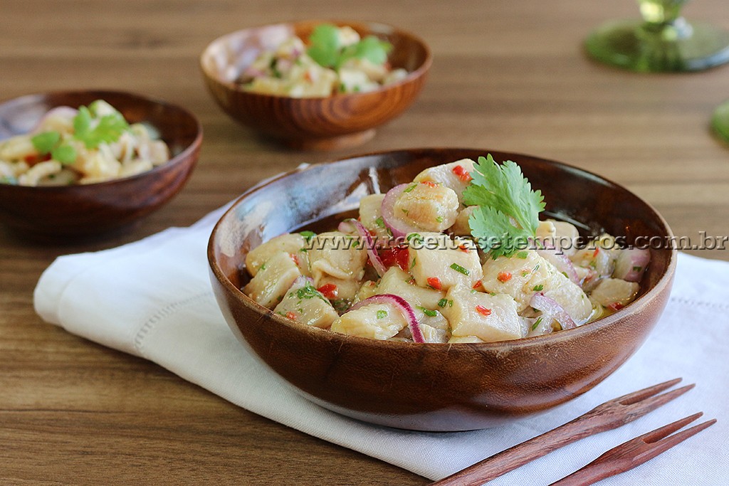 Ceviche e Bacalhau com castanhas