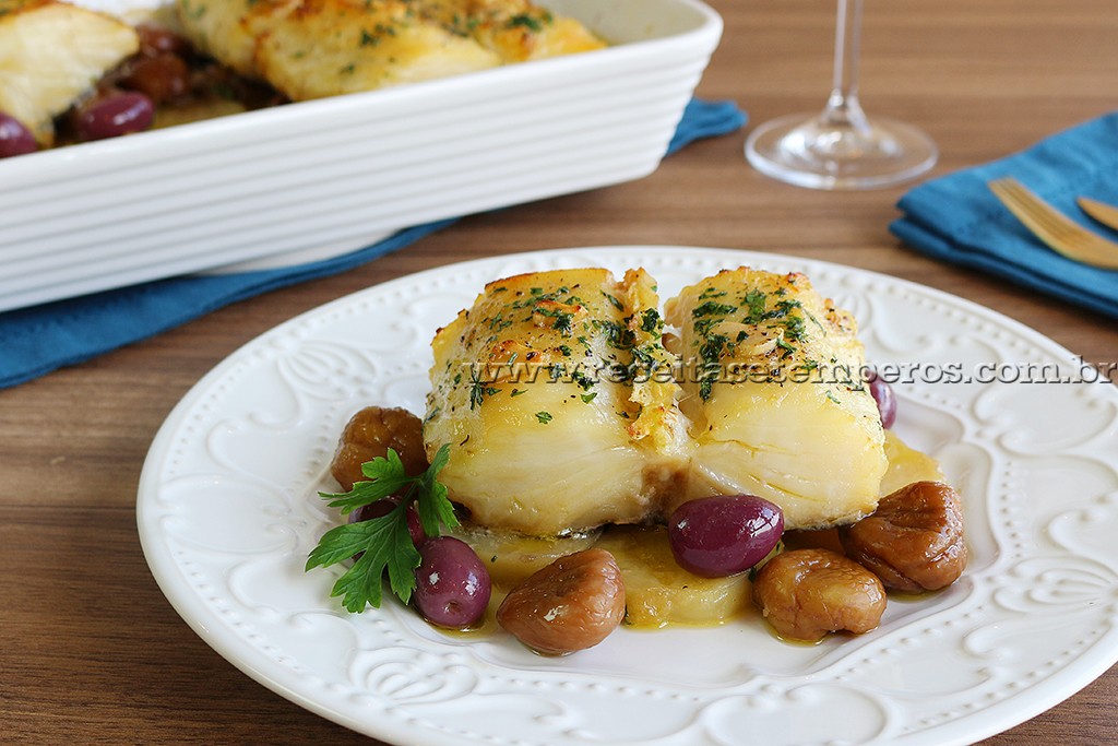 Ceviche e Bacalhau com castanhas